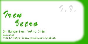 iren vetro business card